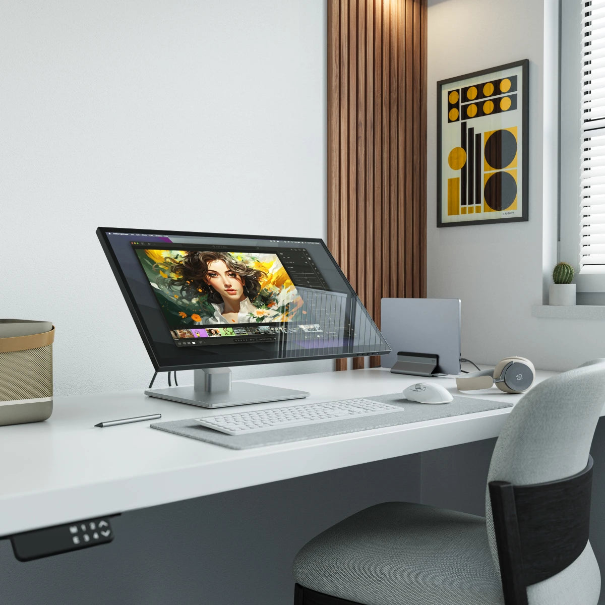 Clarity Fold Touch 27" 4K UHD Monitor with 65W Power Delivery, Webcam, Touchscreen & Fold Stand