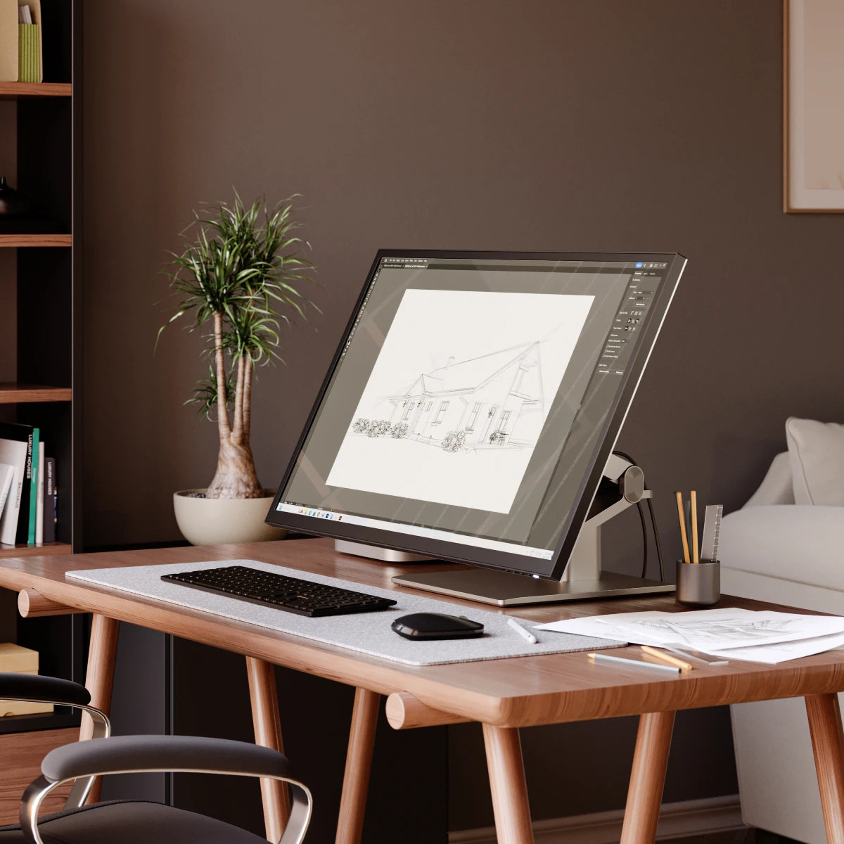 Clarity Fold Touch 32" 4K UHD Monitor with 65W Power Delivery, Webcam, Touchscreen & Fold Stand