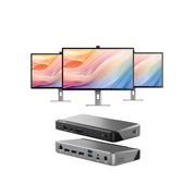 Clarity Max Pro 32" UHD 4K Monitor with USB-C Power Delivery and Webcam (Pack of 3) + DX3 Triple 4K Display Universal Docking Station Ð with 100W Power Delivery