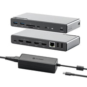 DV4 Universal Quad Display Docking Station with 100W Power Delivery - Power Adapter Included
