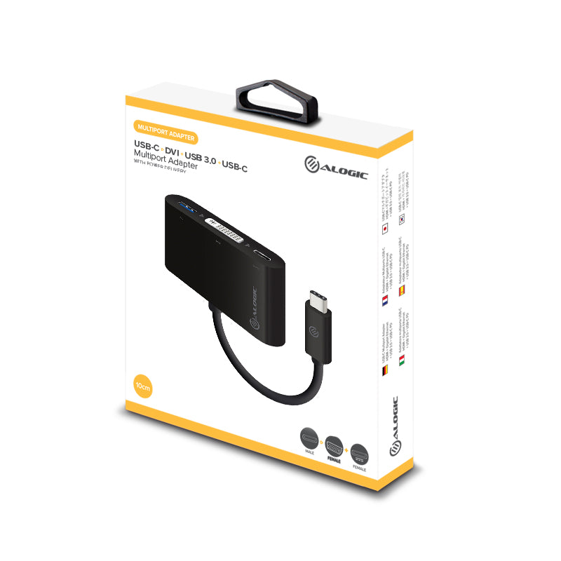 USB-C MultiPort Adapter with DVI/USB 3.0/USB-C Power Delivery (60W/3A)