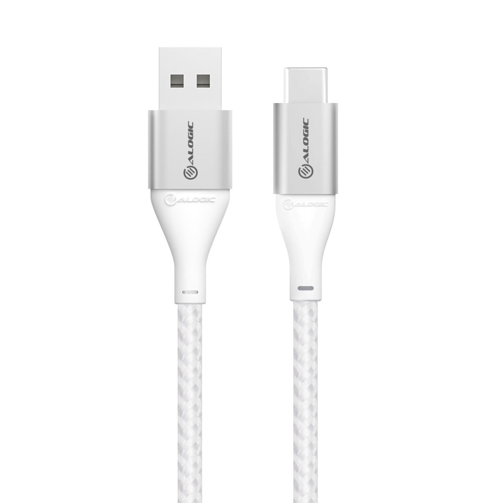 Super Ultra USB 2.0 USB-C to USB-A Cable - 3A/480Mbps - Silver - 0.3m