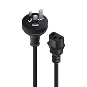 Aus 3 Pin Mains Plug to IEC C13 - Male to Female (10A) - 5m - Commercial