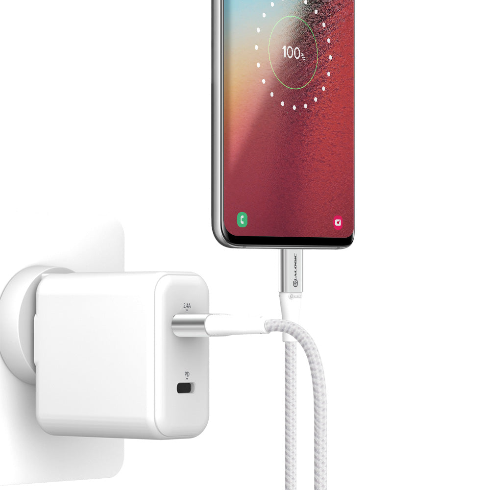 Super Ultra USB 2.0 USB-C to USB-A Cable - 3A/480Mbps - Silver - 0.3m