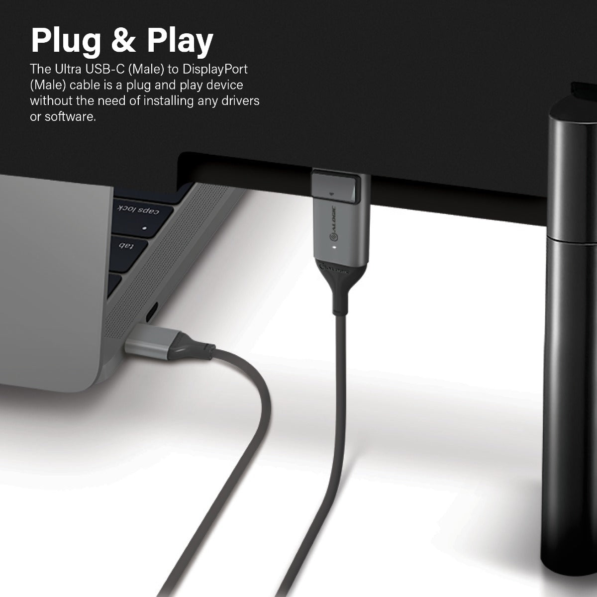 USB-C (Male) to DisplayPort (Male) Cable - Ultra Series - 4K 60Hz -Space Grey - 1m