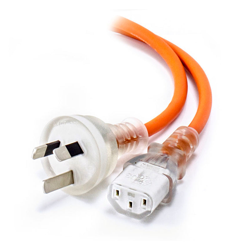 Medical Power Cable Aus 3 Pin Mains Plug (Male) to IEC C13 (Female) - 1m