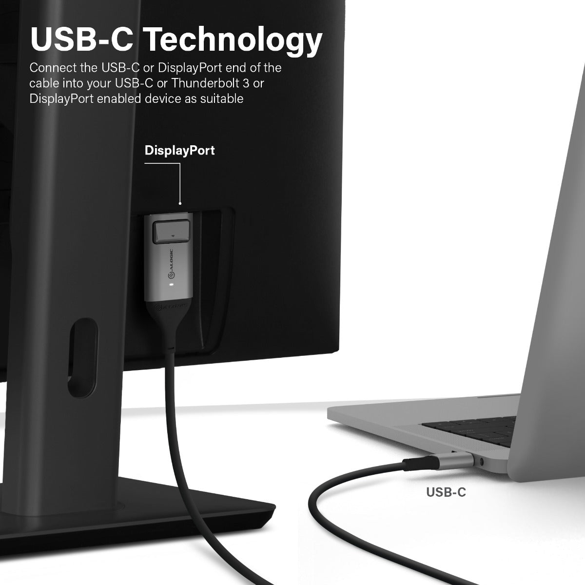 USB-C (Male) to DisplayPort (Male) Cable - Ultra Series - 4K 60Hz -Space Grey - 1m
