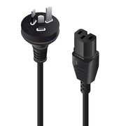 Aus 3 Pin Mains Plug to IEC C15 High Temperature - Male to Female (10A) - 5m
