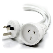 Aus 3 Pin Mains Power Extension Cable - Male to Female - White - 5m