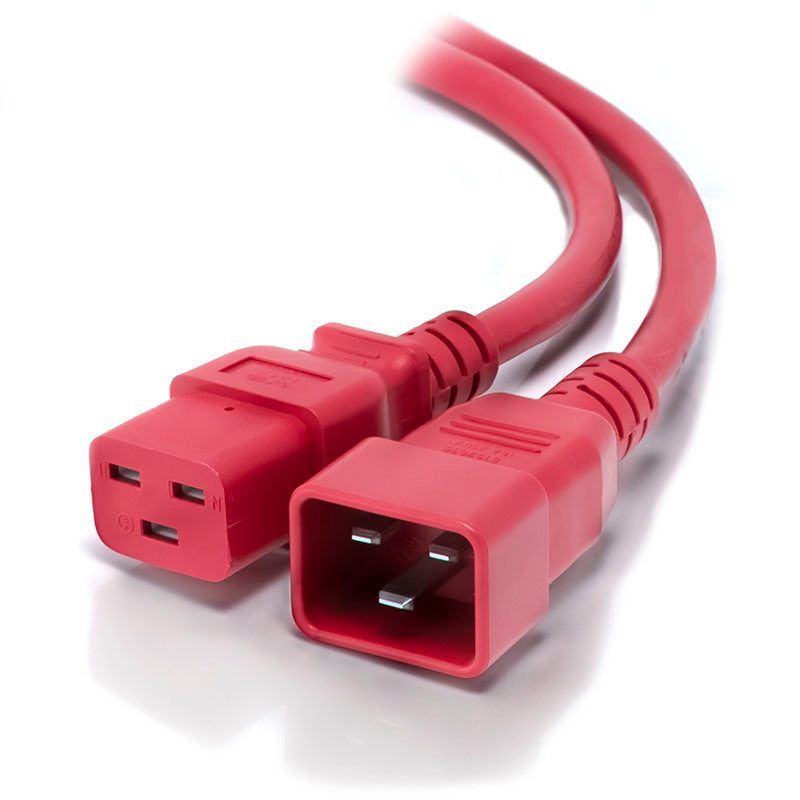 IEC C19 to IEC C20 Power Extension - Male to Female (15A) - 3m - Red