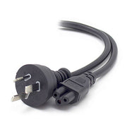 Aus 3 Pin Mains Plug to IEC C5 - Male to Female (10A)