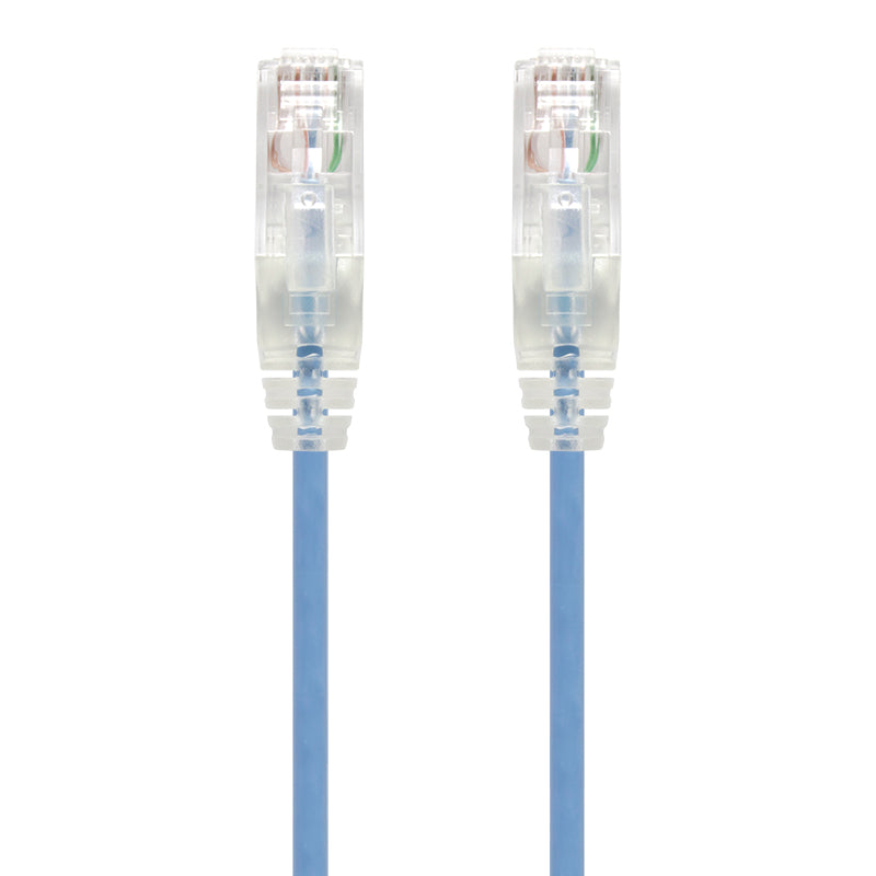 Blue Ultra Slim Cat6 Network Cable, UTP, 28AWG - Series Alpha - 1m - Retail