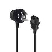 Right Angle Aus Mains Plug to IEC-C13- Male to Female - 2m