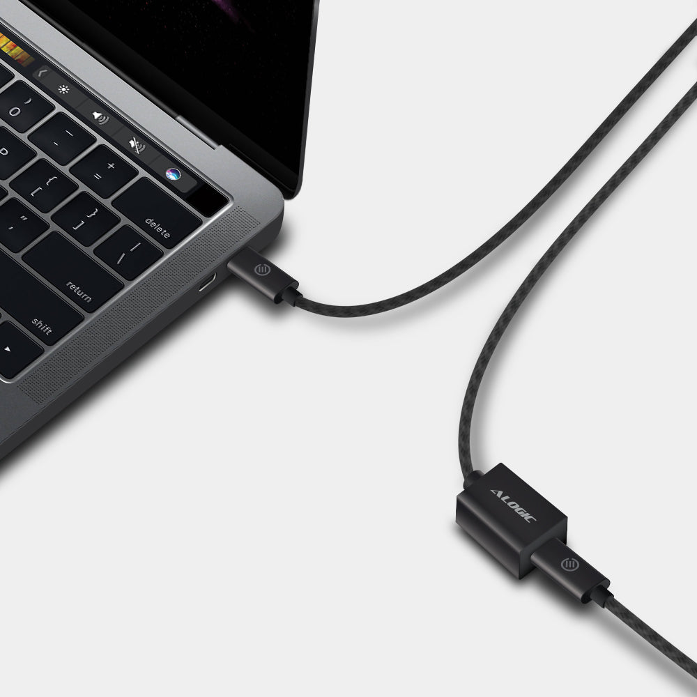 USB 3.1 USB-C(Male) to USB-C (Female) Extension Cable - Male to Female - Prime Series - Black - 0.5m
