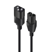 IEC C14 to IEC C15 High Temperature - Male to Female 0.5m  - Black