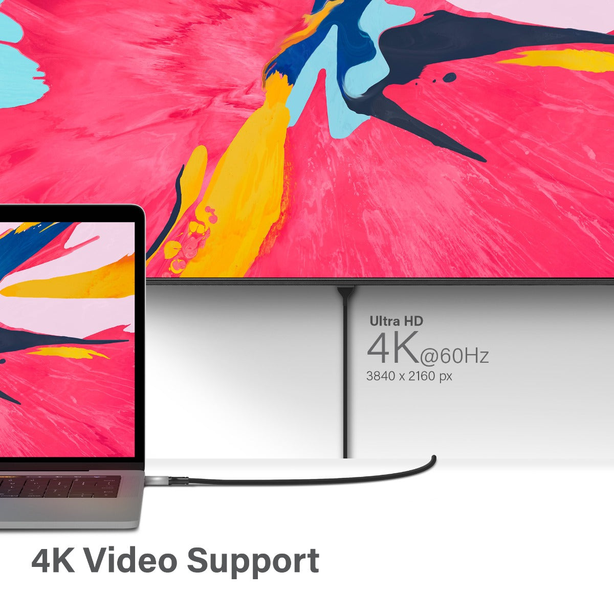 USB-C (Male) to DisplayPort (Male) Cable - Ultra Series - 4K 60Hz -Space Grey - 1m