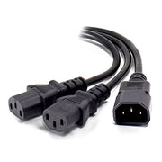 IEC C14 Plug to 2 X IEC C13 Y Splitter Cable - Male to 2 X Female (10A)