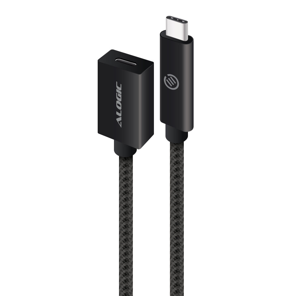 USB 3.1 USB-C(Male) to USB-C (Female) Extension Cable - Male to Female - Prime Series - Black - 0.5m