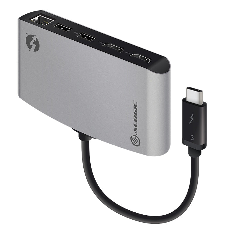 ThunderBolt 3 Dual HDMI PORTABLE Docking Station with 4K - Space Grey