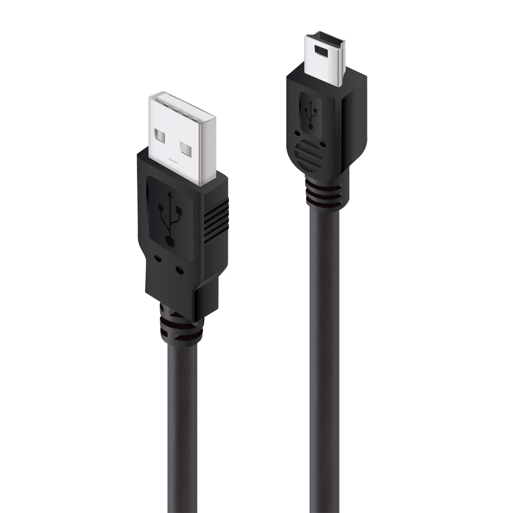 USB 2.0 Type A to Type B Mini Cable - Male to Male 1m