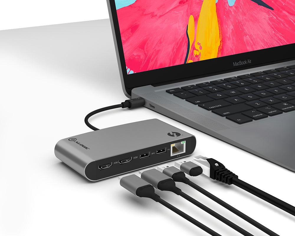 ThunderBolt 3 Dual HDMI PORTABLE Docking Station with 4K - Space Grey