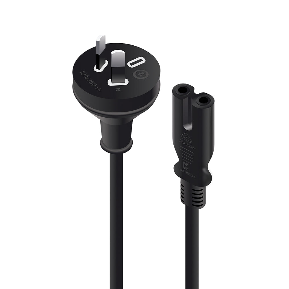 Aus 2 Pin Mains Plug to IEC C7 - Male to Female - Retail