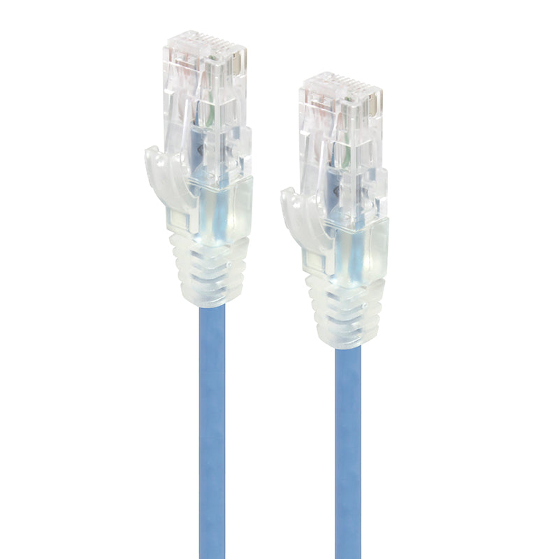 Blue Ultra Slim Cat6 Network Cable, UTP, 28AWG - Series Alpha - 1m - Retail