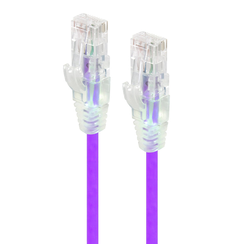 Purple Ultra Slim Cat6 Network Cable, UTP, 28AWG - Series Alpha