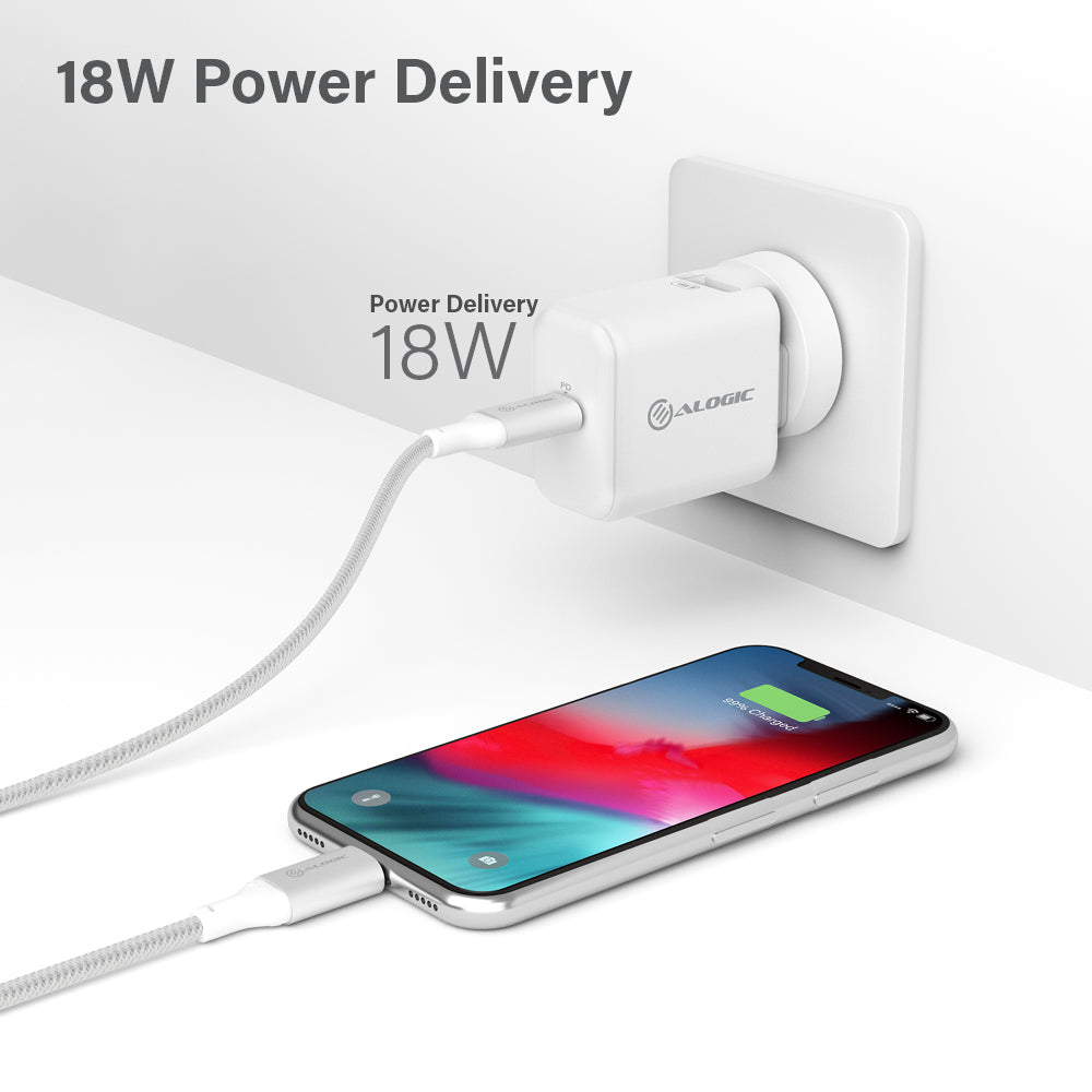 USB-C Wall Charger 18W with Power Delivery – White