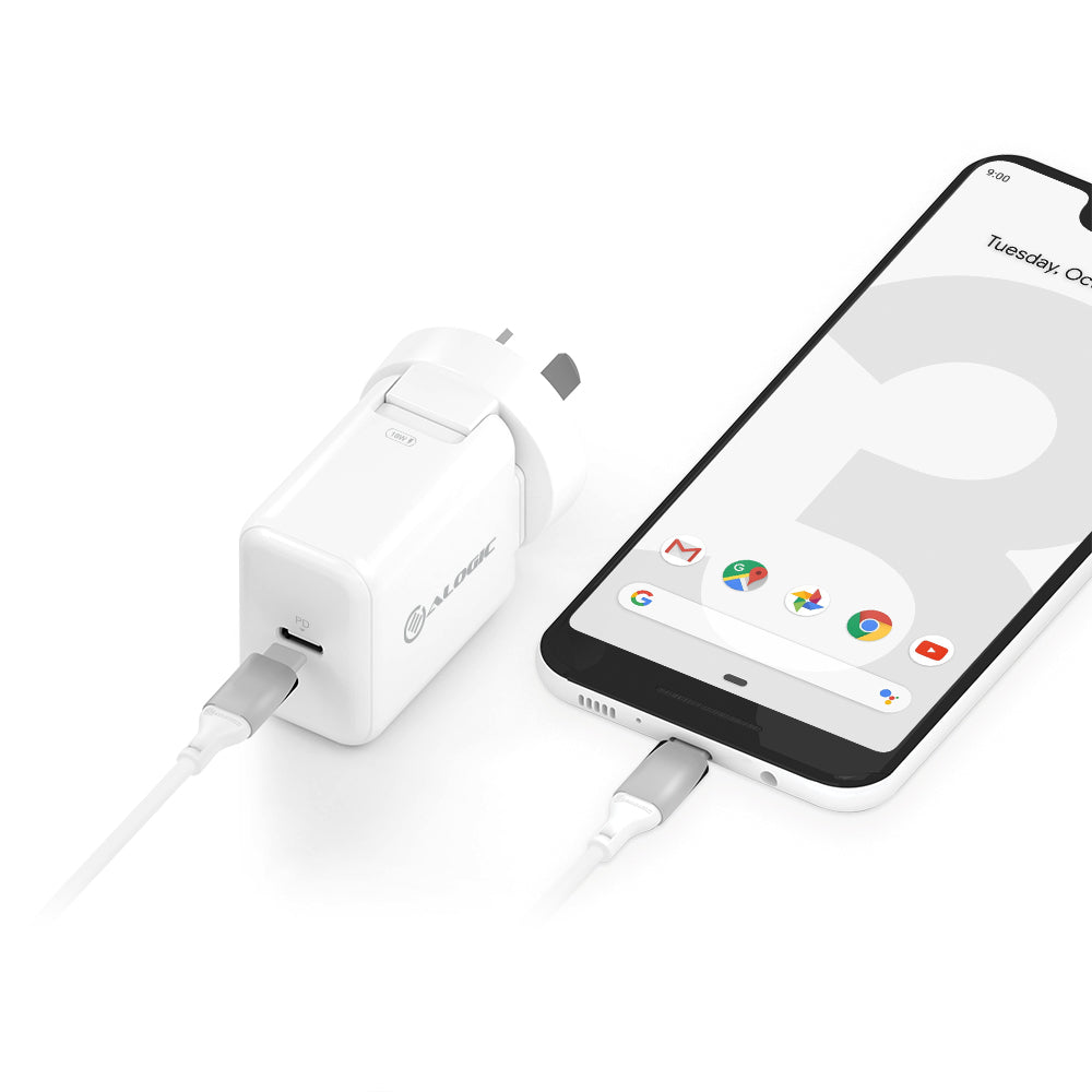 USB-C Wall Charger 18W with Power Delivery – White