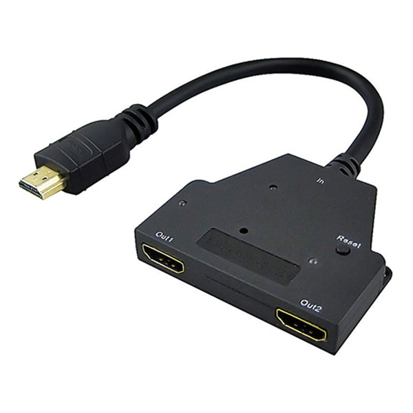 Split Hdmi Output 2 way HDMI splitter - Split 1 X HDMI Input to 2 X HDMI Output (1080P O ...
