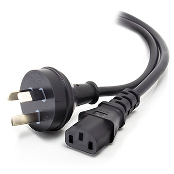 Aus 3 Pin Mains Plug to IEC C13 - Male to Female (10A) - 1m - Commercial