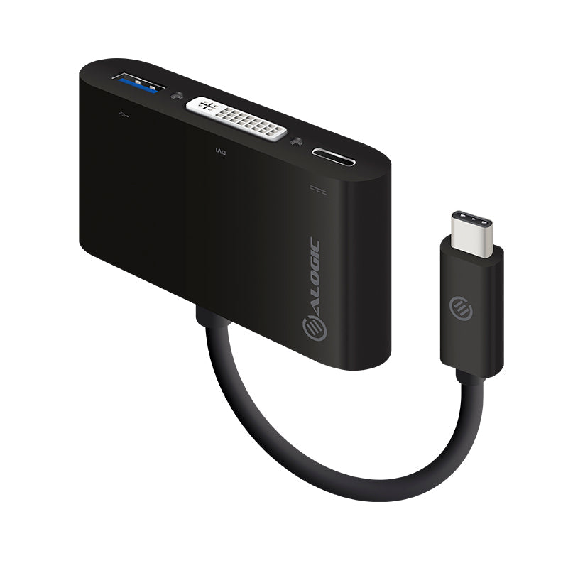USB-C MultiPort Adapter with DVI/USB 3.0/USB-C Power Delivery (60W/3A)