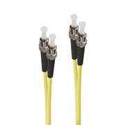 ST-ST Single Mode Duplex LSZH Fibre Cable 09/125 OS2-1m